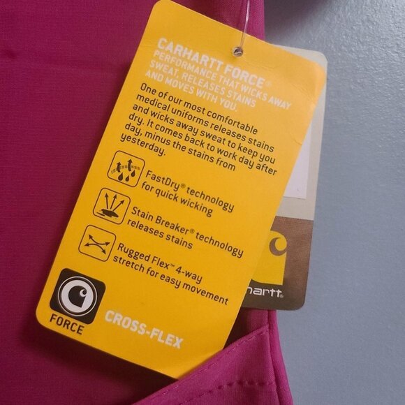 New with Tags Carhartt Force woman's scrub top XS - Picture 3 of 7